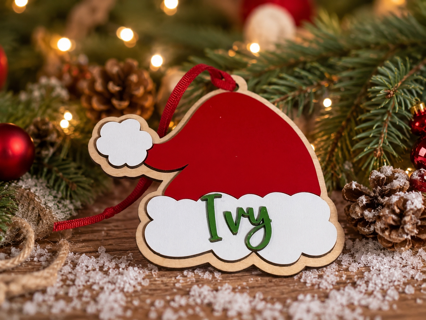 Personalized Santa Hat Ornament